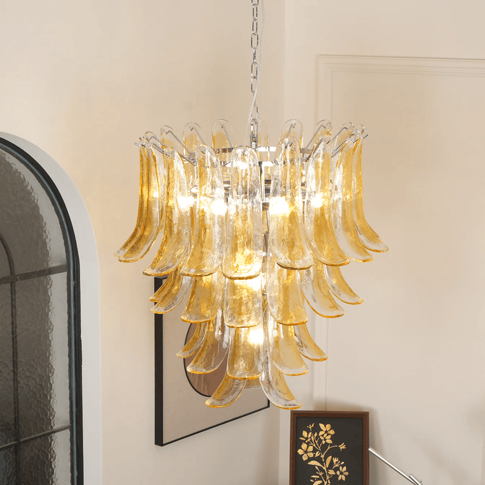 Murano Amber Lily Chandelier-DWHOME