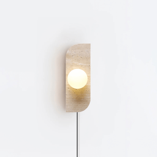 Elysian Travertine Plug-in Wall Light-DWHOME