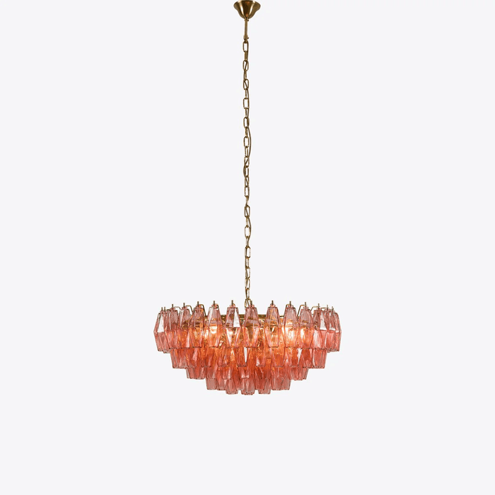 Pink Polygon Drop Chandelier - Vakkerlight