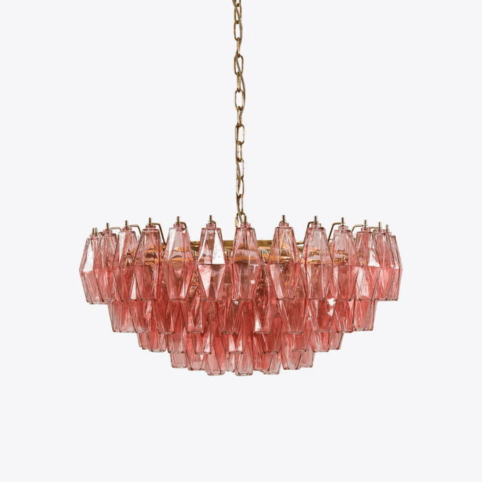 Pink Polygon Drop Chandelier - Vakkerlight