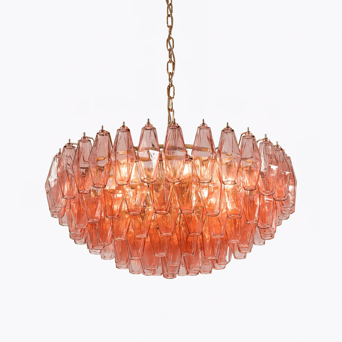 Pink Polygon Drop Chandelier - Vakkerlight