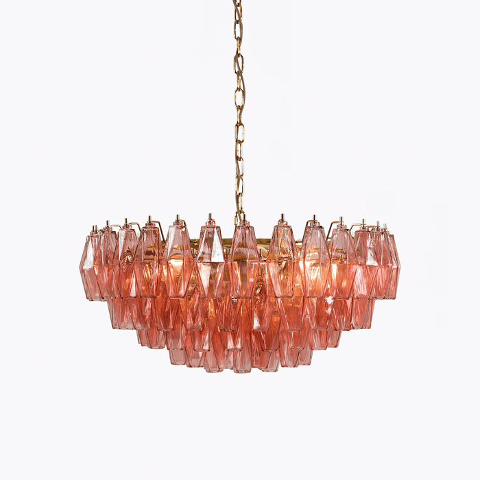 Pink Polygon Drop Chandelier - Vakkerlight