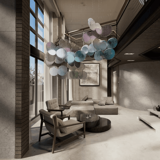 Clouds Iridescent Disc Chandelier