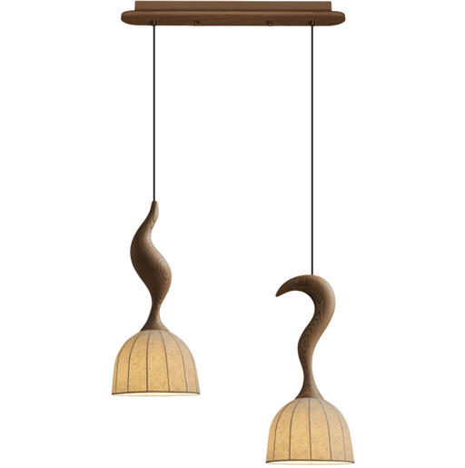 Elowen Twisted Wood Pendant Light-DWHOME