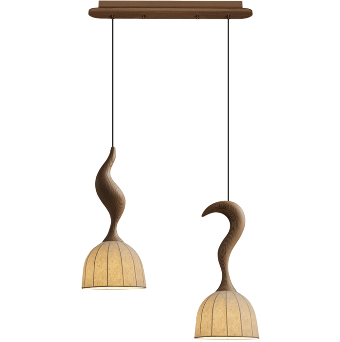 Elowen Twisted Wood Pendant Light-DWHOME