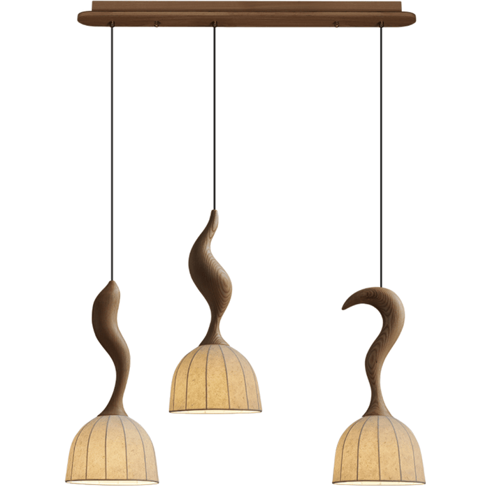 Elowen Twisted Wood Pendant Light-DWHOME