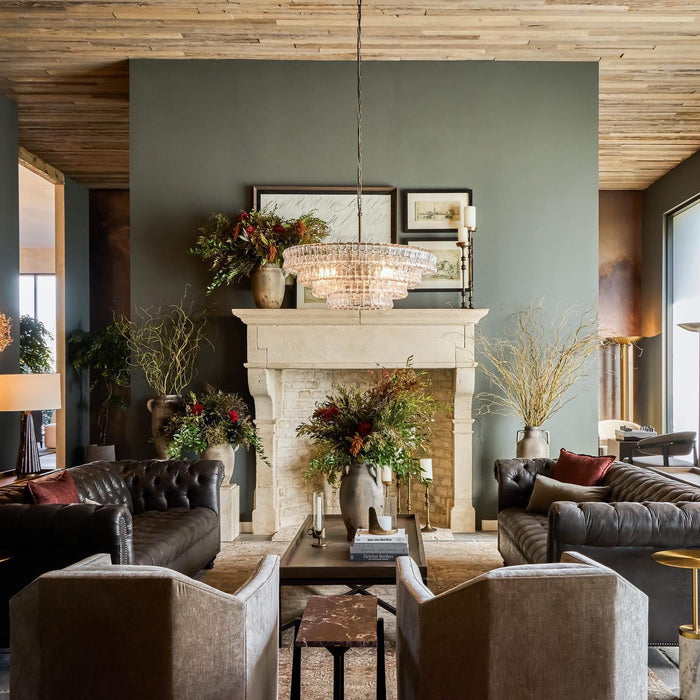 Ghiaccio Round Chandelier 36''48''-DWHOME