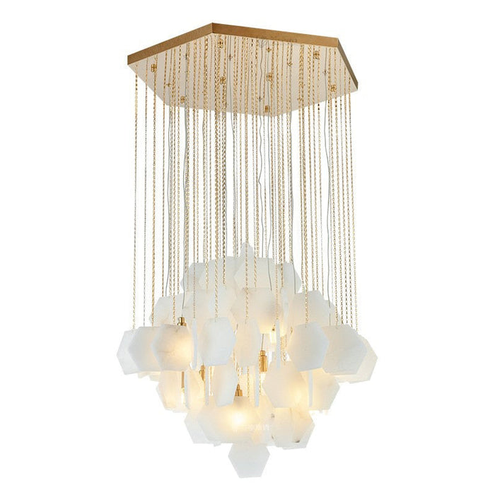 Moonshade Natural Marble Modern Chandelier-DWHOME