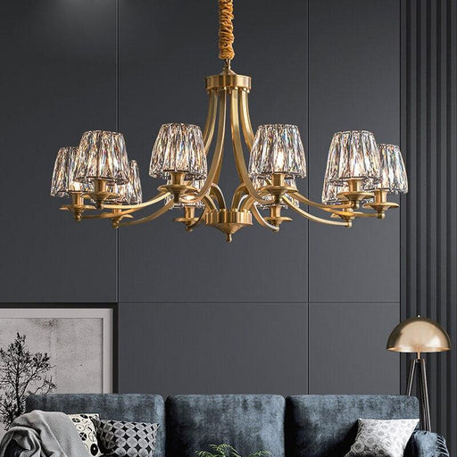 10-Light Contemporary Crystal Chandelier - DWHOME