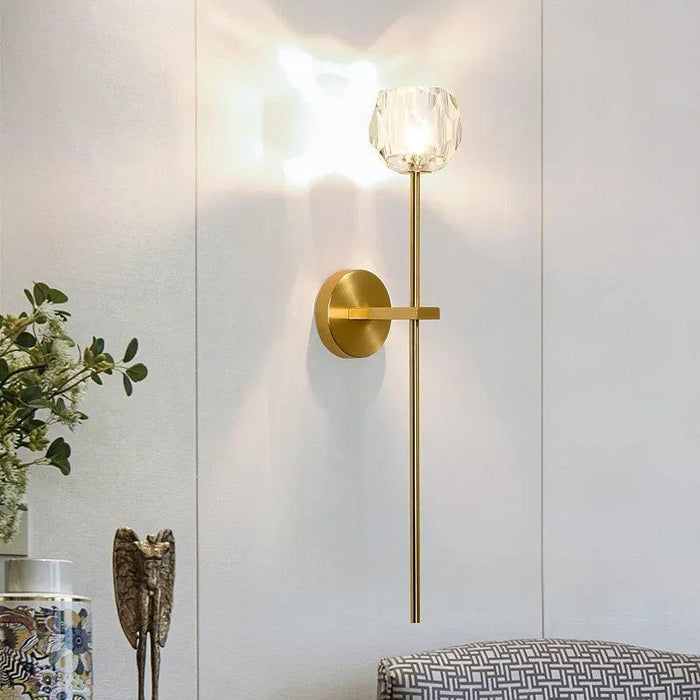 Glass and Brass Wall Light Fixture - DWHOME