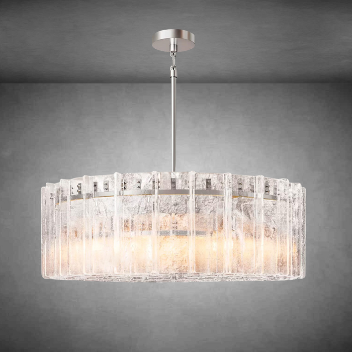 Lattace Clear Glass Round Chandelier 36''48"-DWHOME