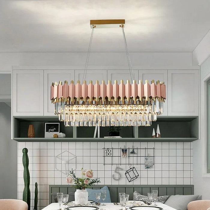 Gio 39" Rose Gold Dining Room Chandelier - DWHOME