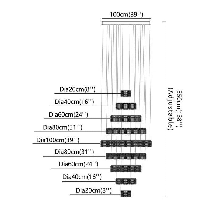Alleri Crystal Staircase Chandelier-DWHOME
