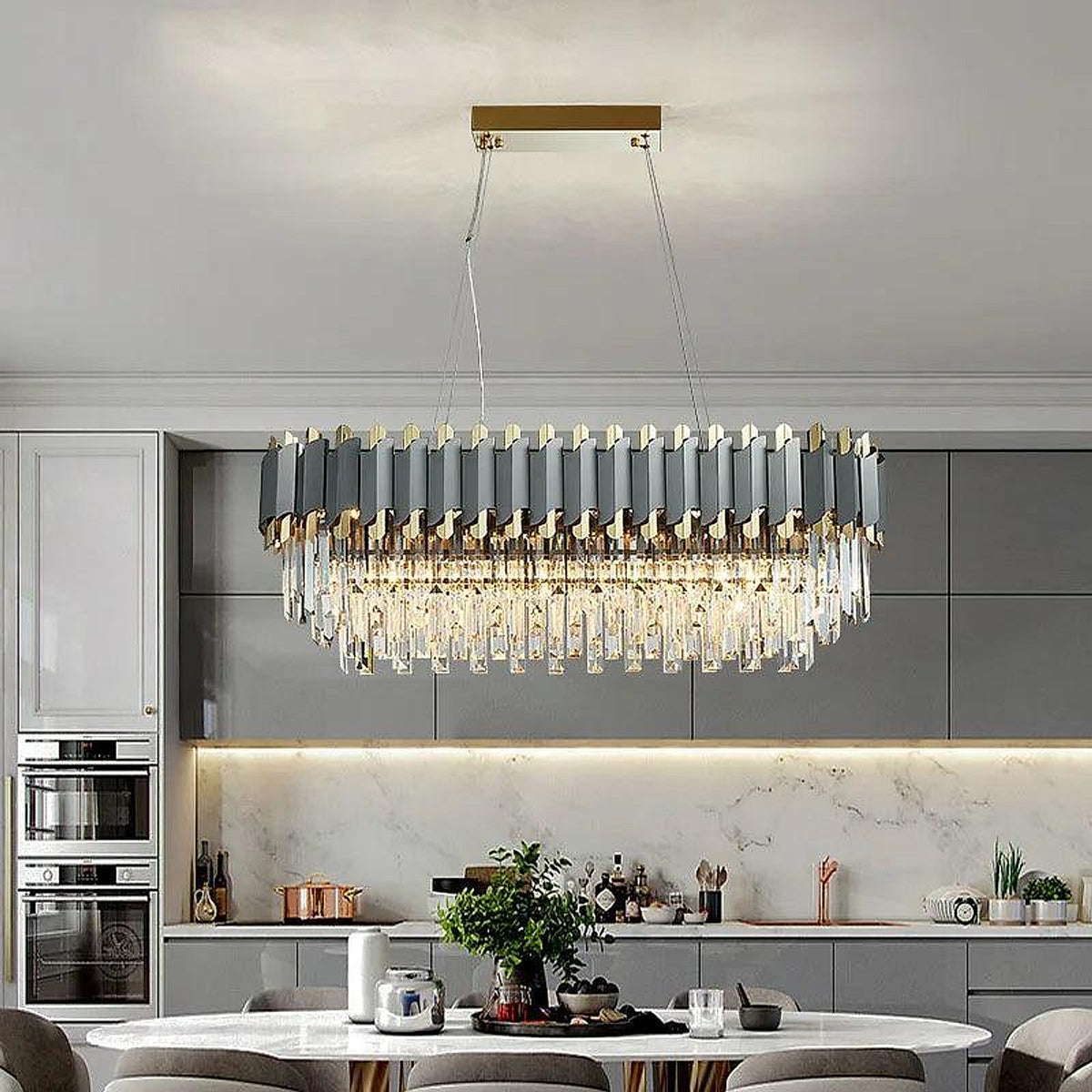 Gio 39" Crystal Dining Room Chandelier | DWHOME