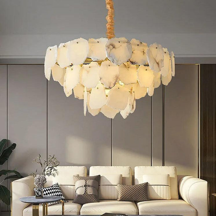 3-Tier Natural Marble Modern Chandelier - DWHOME