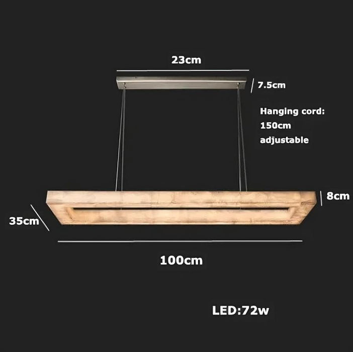 Moonshade Natural Marble Rectangular Chandelier-DWHOME