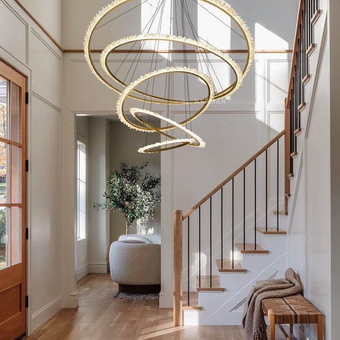 Primary Crystal Multi Rings Chandelier-DWHOME