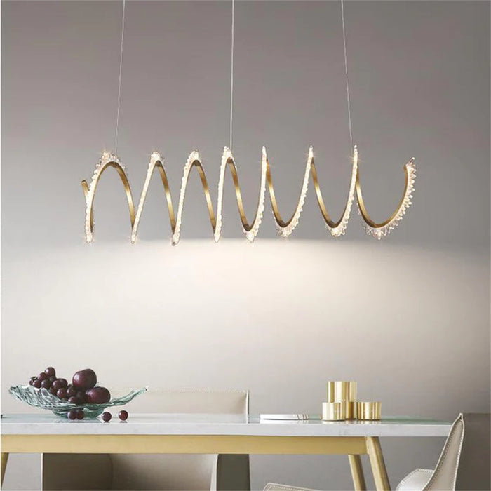 Rorie Modern Rock Crystal Spiral Chandelier, Island Chandelier-DWHOME