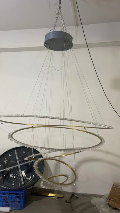 Primary Crystal Multi Rings Chandelier-DWHOME
