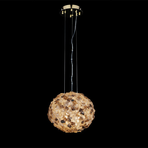 Modern Clear & Smoky Rock Crystal Ball Pendant Light-DWHOME