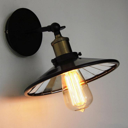 Retro Black Industrial Loft Wall Light With Mirror-DWHOME