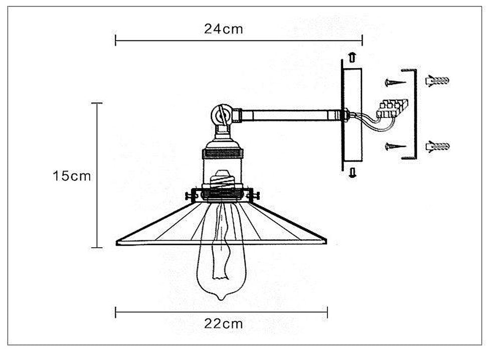 Retro Black Industrial Loft Wall Light With Mirror-DWHOME
