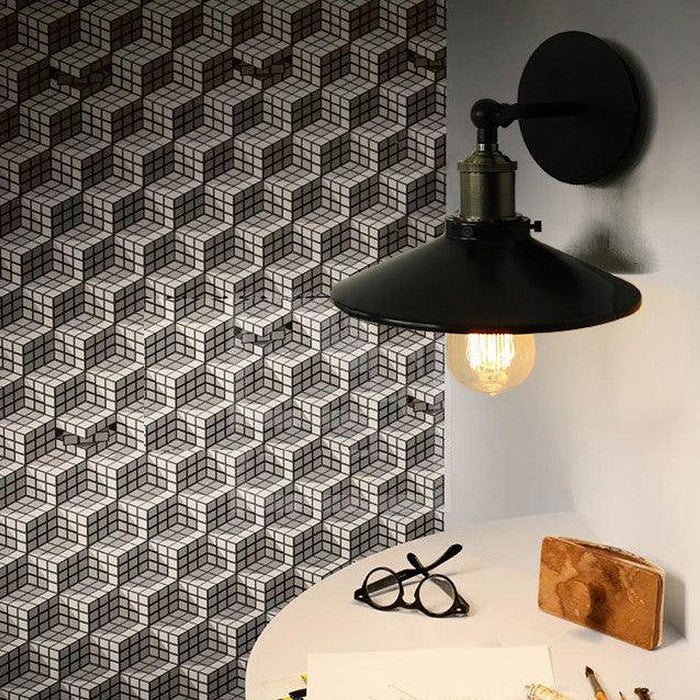 Retro Black Industrial Loft Wall Light With Mirror-DWHOME