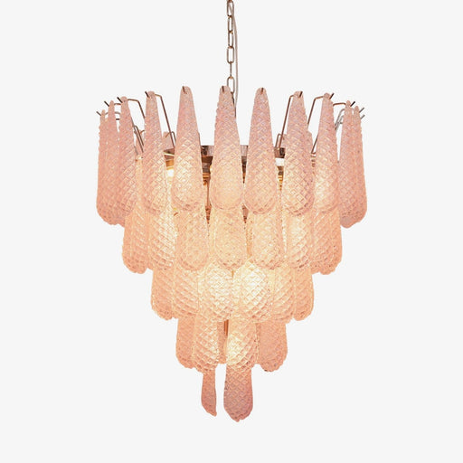 Murano Pink Glass Dewdrop Chandelier-DWHOME