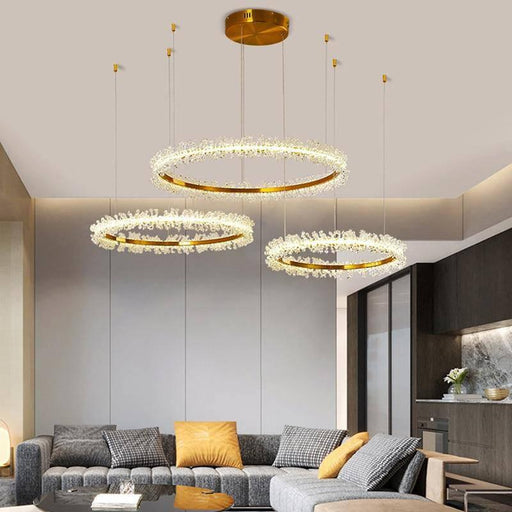 Capri 3-Ring Crystal Chandelier-DWHOME