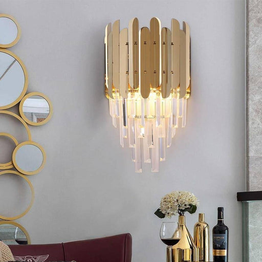 Legance Gold Plated Crystal Wall Sconce-DWHOME