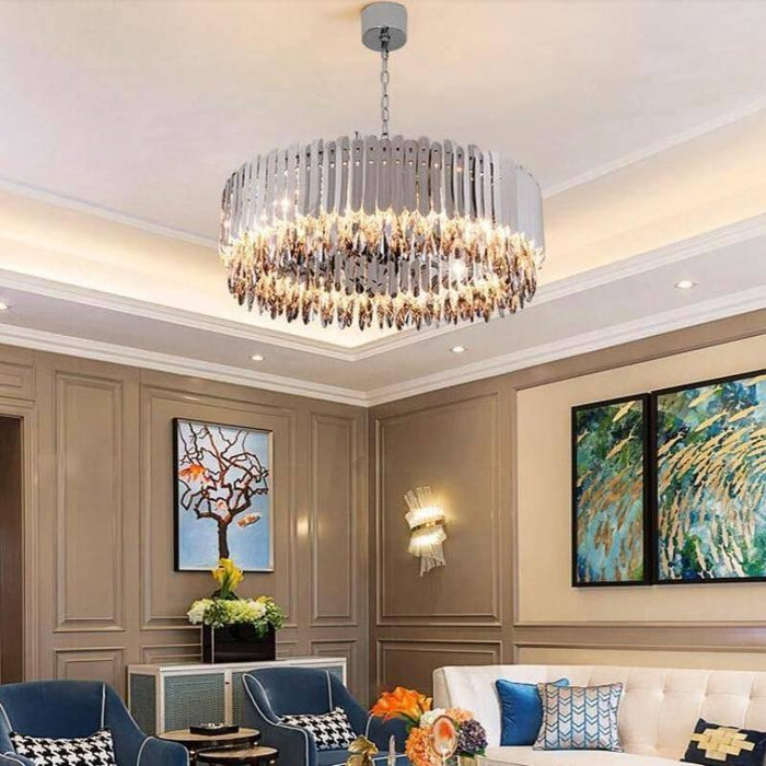 Legance Crystal Stainless Steel Chandelier, Chrome - DWHOME