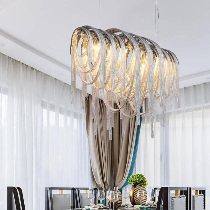 Cadena Chain Tassel Dining Room Chandelier-DWHOME