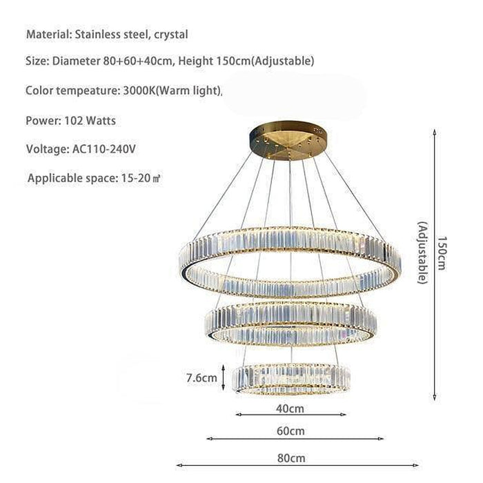 Roma 3-Tier Modern Chandelier-DWHOME