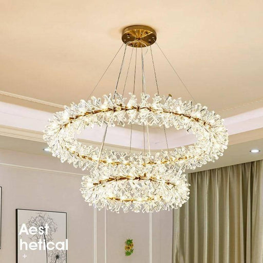 Mira Double Ring Crystal Chandelier-DWHOME