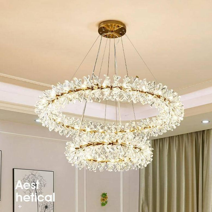 Mira Double Ring Crystal Chandelier - DWHOME