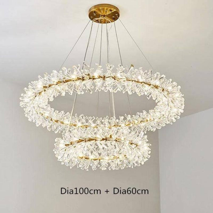 Mira Double Ring Crystal Chandelier - DWHOME