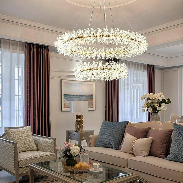 Mira Double Ring Crystal Chandelier - DWHOME