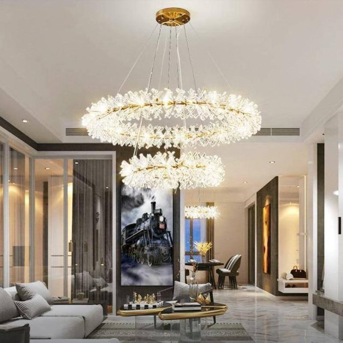 Mira Double Ring Crystal Chandelier - DWHOME