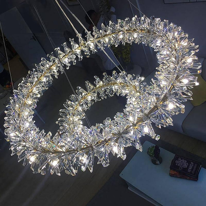 Mira Double Ring Crystal Chandelier - DWHOME