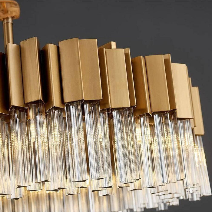 Milano Brushed Gold Dining Room Crystal Chandelier - DWHOME