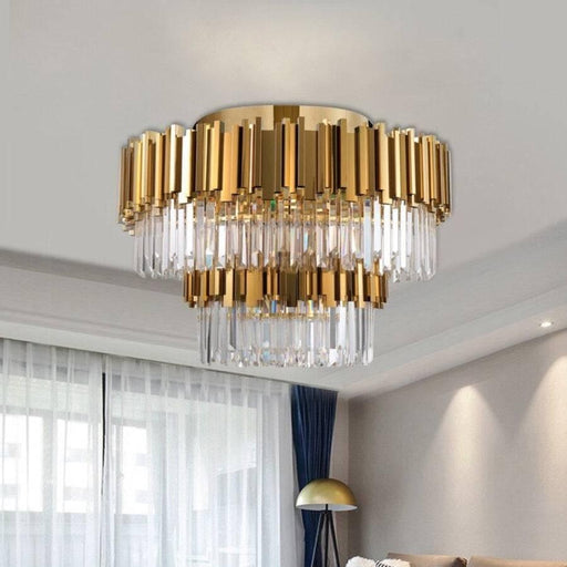 Gio 2-Tier Flush Mount Chandelier-DWHOME