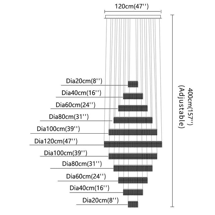 Alleri Crystal Staircase Chandelier-DWHOME