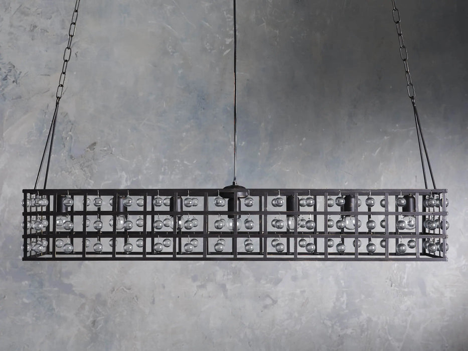La Cage Rectangular Chandelier 7 Light
