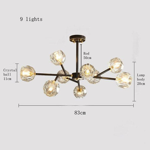 Rama Branch Chandelier, Black-DWHOME