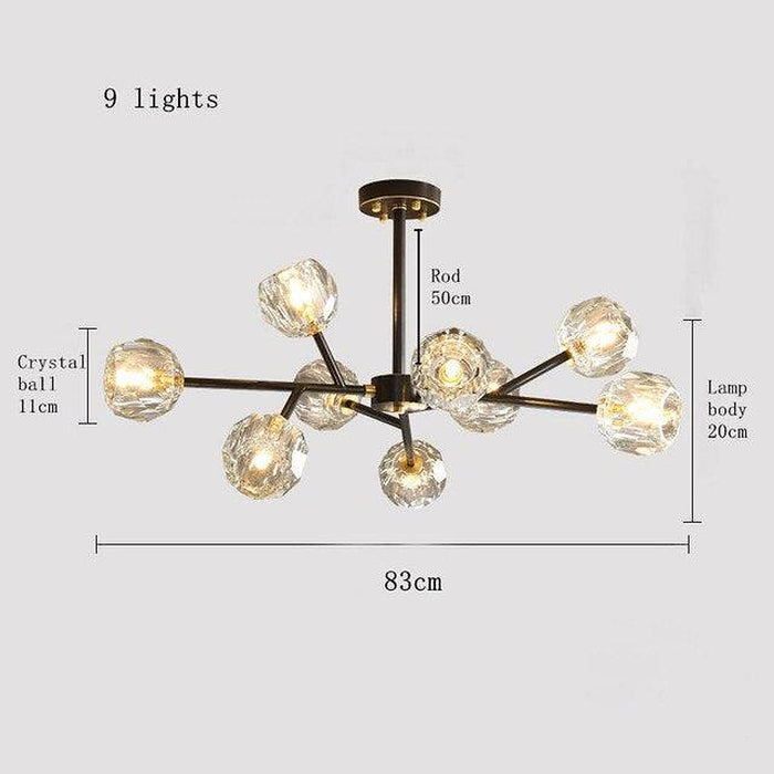 Rama Branch Chandelier, Black-DWHOME