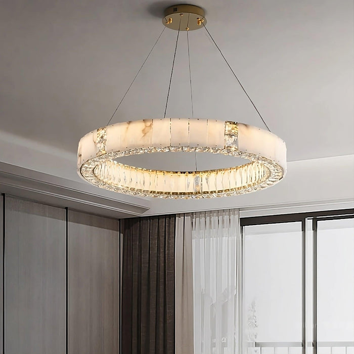 Natural Marble & Crystal Modern Chandelier - DWHOME
