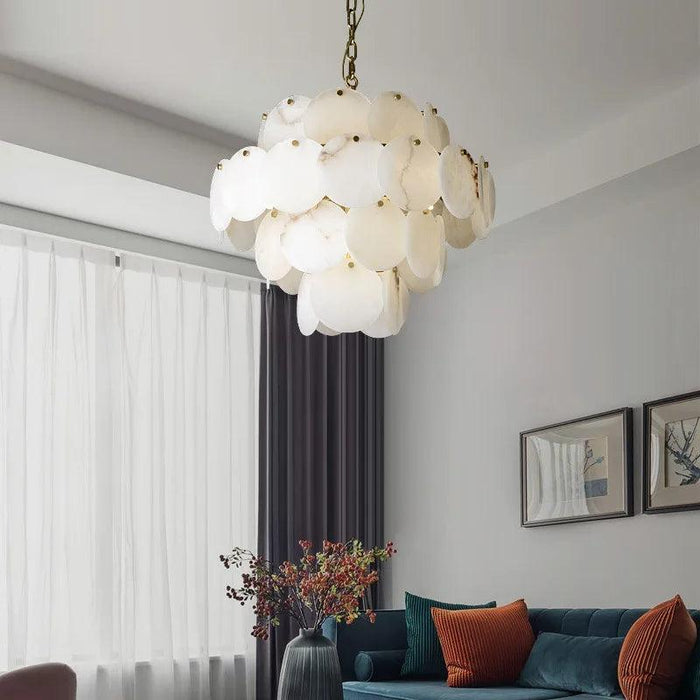 Moonshade Natural Marble Modern Chandelier-DWHOME