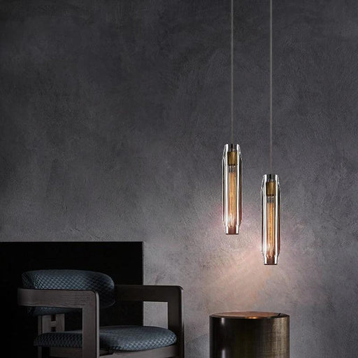 Smoke Grey Crystal Pendant Light-DWHOME