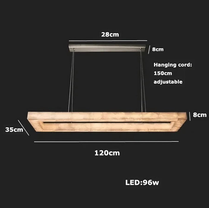Moonshade Natural Marble Rectangular Chandelier-DWHOME