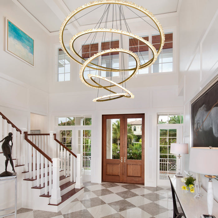 Primary Crystal Multi Rings Chandelier-DWHOME